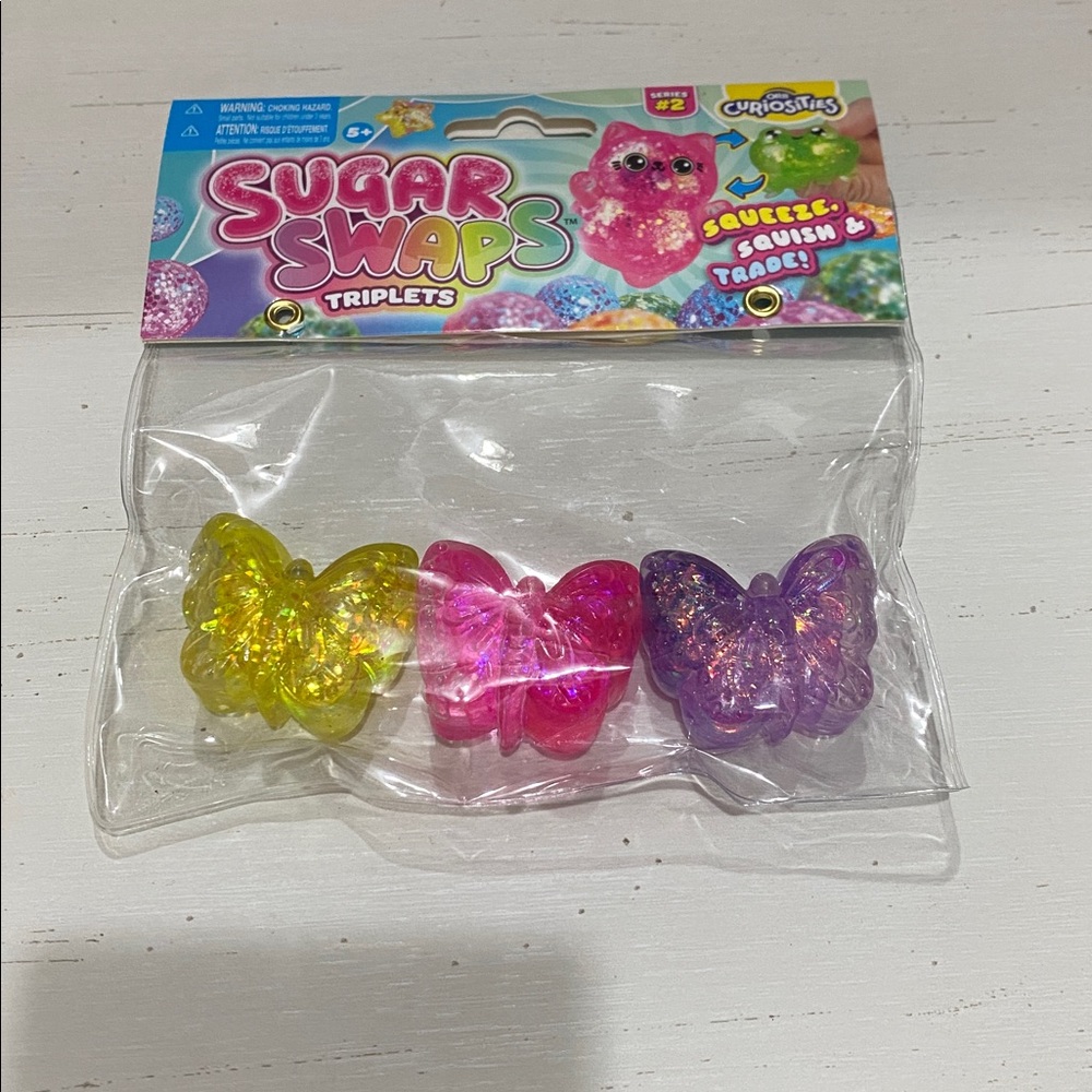 Sugar Swaps Triplets Glitter Butterfly Squishies